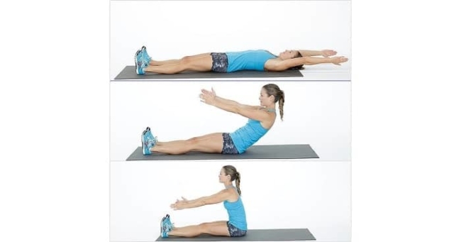 Roll-up exercises.