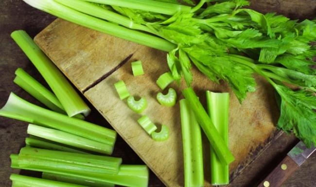 Weight loss menu with boiled celery