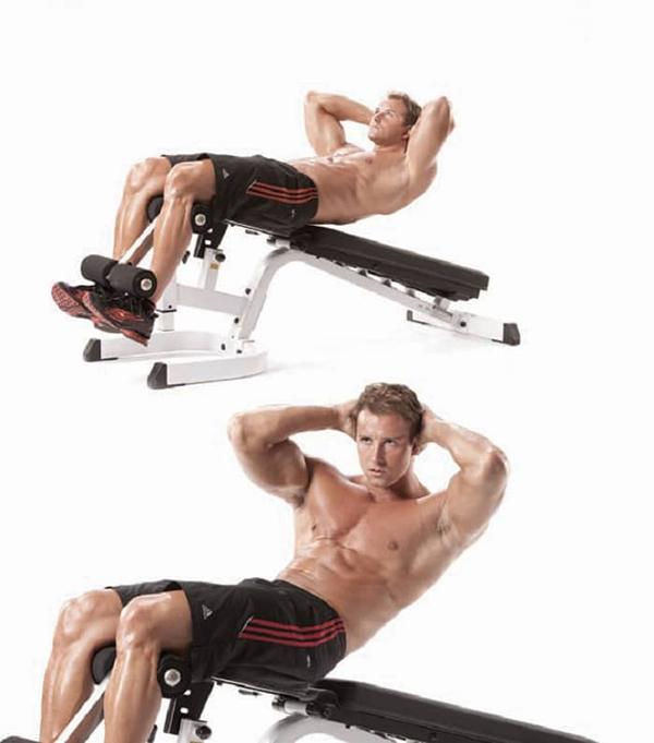 Do the ab exercises on the tilted chair.